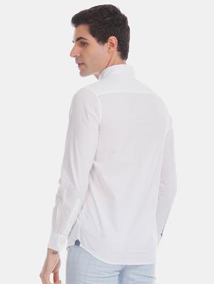 white solid casual shirt - 17617054 - Standard Image - 3
