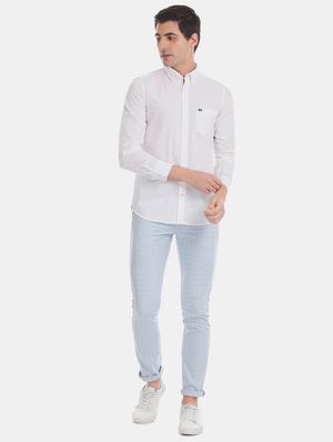 white solid casual shirt - 17617054 - Standard Image - 4