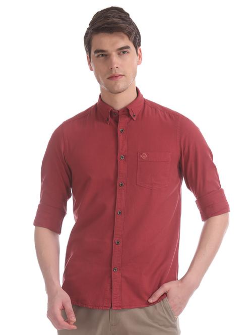 red solid casual shirt - 17617064 - Standard Image - 1