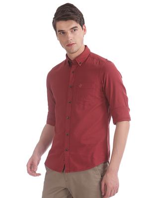 red solid casual shirt - 17617064 - Standard Image - 2