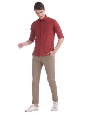 red solid casual shirt - 17617064 - Standard Image - 4