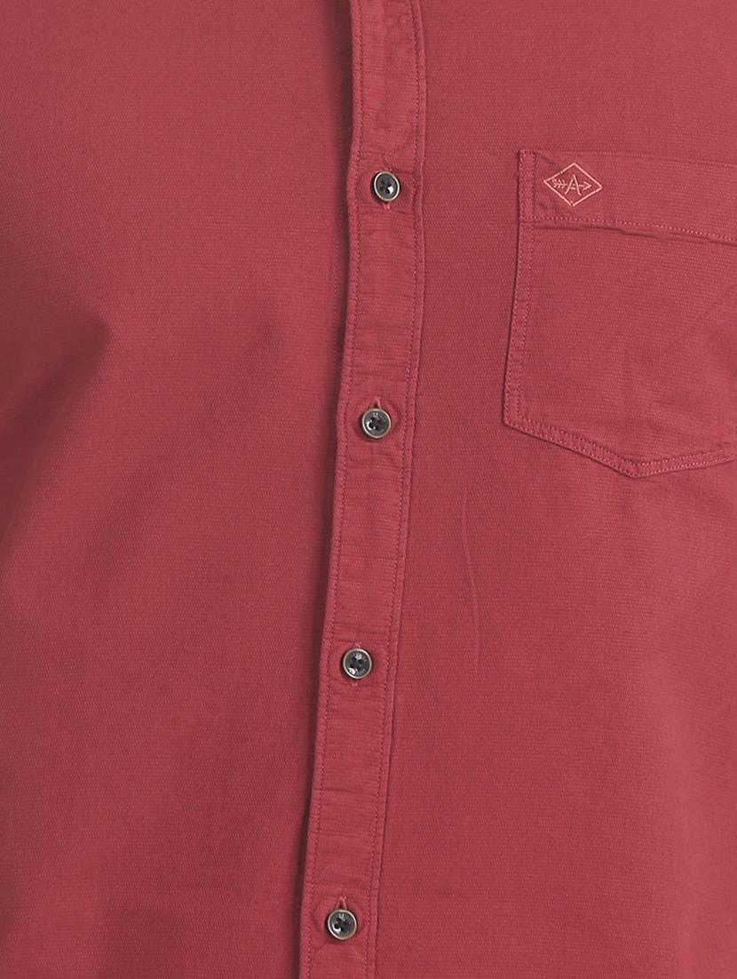 red solid casual shirt - 17617064 - Zoom Image - 5