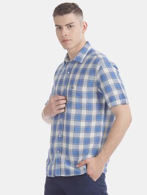 blue checkered casual shirt - 17617069 - Standard Image - 2