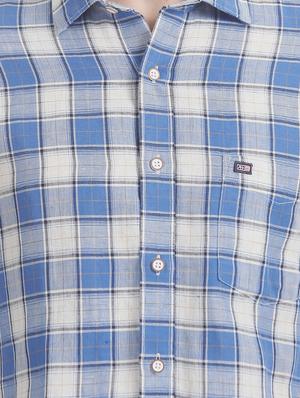 blue checkered casual shirt - 17617069 - Standard Image - 6