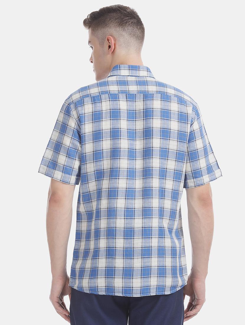 blue checkered casual shirt - 17617069 - Zoom Image - 3