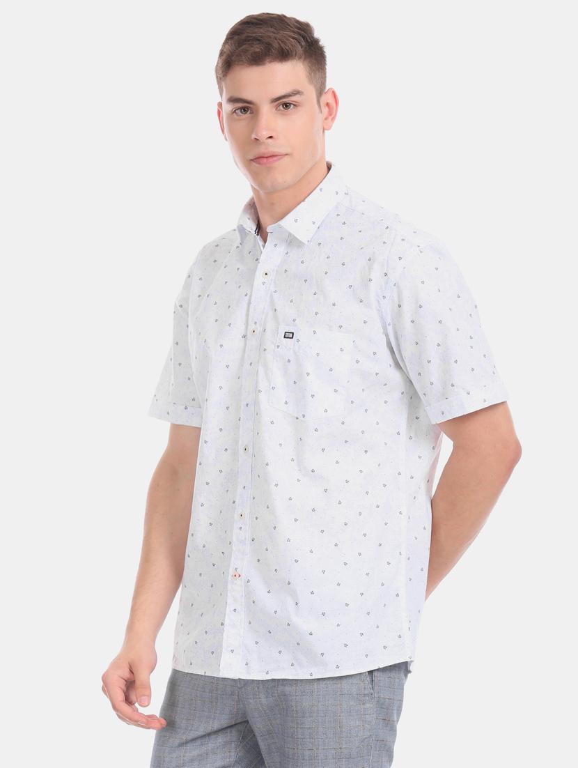 white printed casual shirt - 17617071 - Zoom Image - 1
