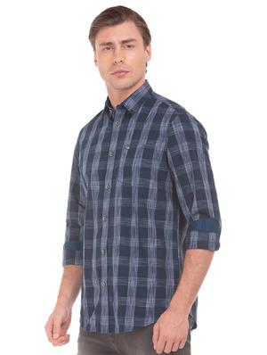 blue checkered casual shirt - 17617076 - Standard Image - 2