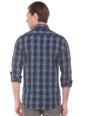 blue checkered casual shirt - 17617076 - Standard Image - 3