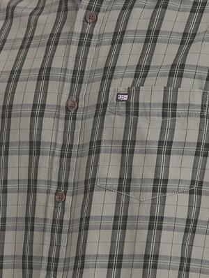 olive green checkered casual shirt - 17617081 - Standard Image - 5