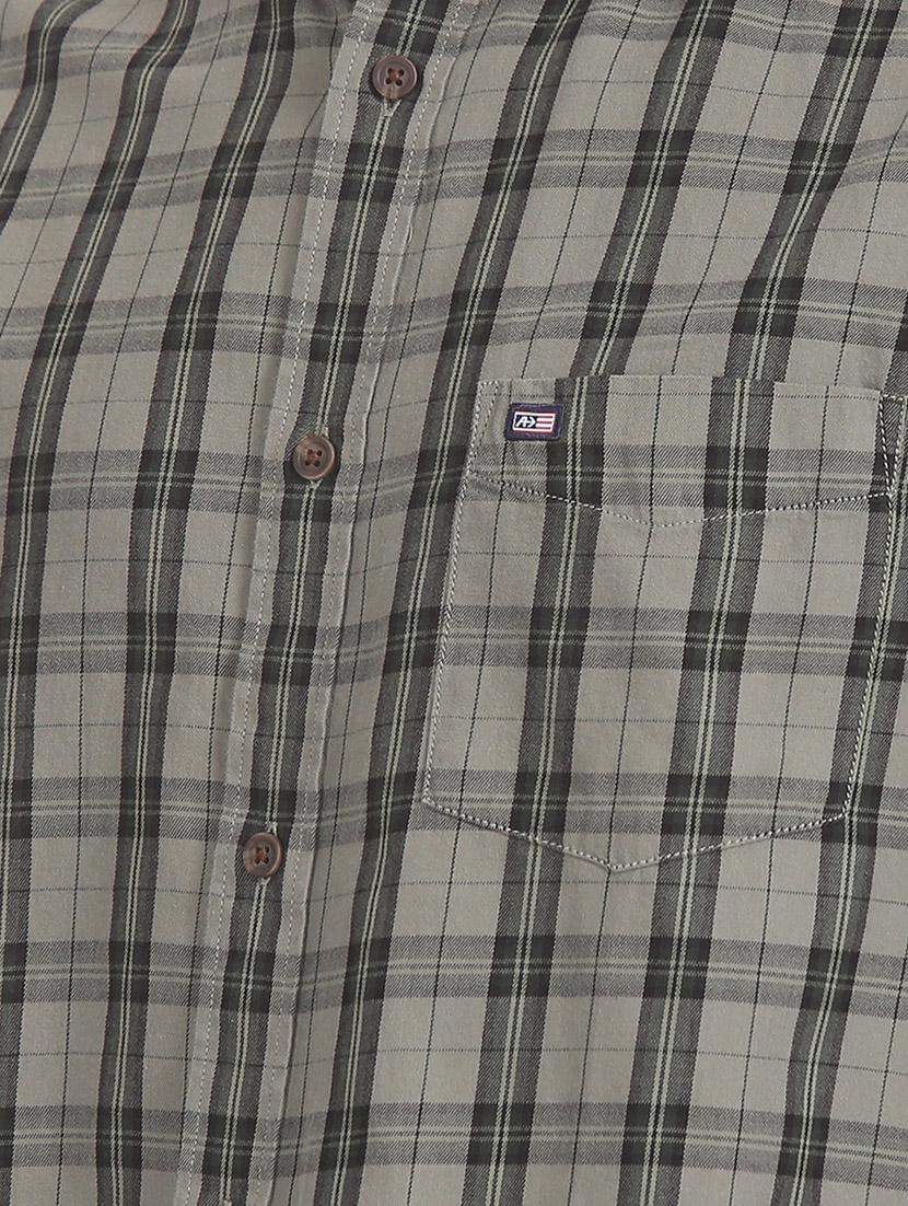 olive green checkered casual shirt - 17617081 - Zoom Image - 5