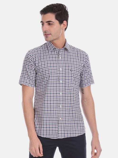 grey checkered casual shirt - 17617088 - Standard Image - 1