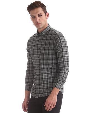 grey checkered casual shirt - 17617093 - Standard Image - 2