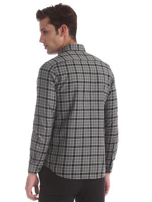 grey checkered casual shirt - 17617093 - Standard Image - 3