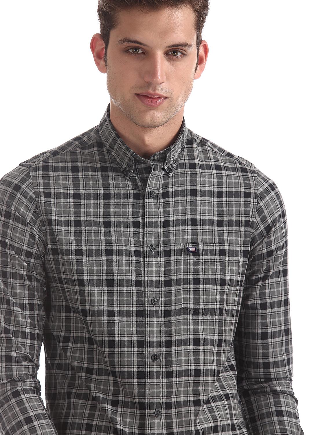 grey checkered casual shirt - 17617093 - Zoom Image - 5