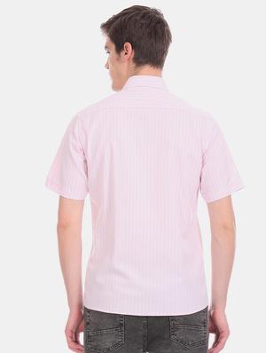pink striped casual shirt - 17617094 - Standard Image - 3