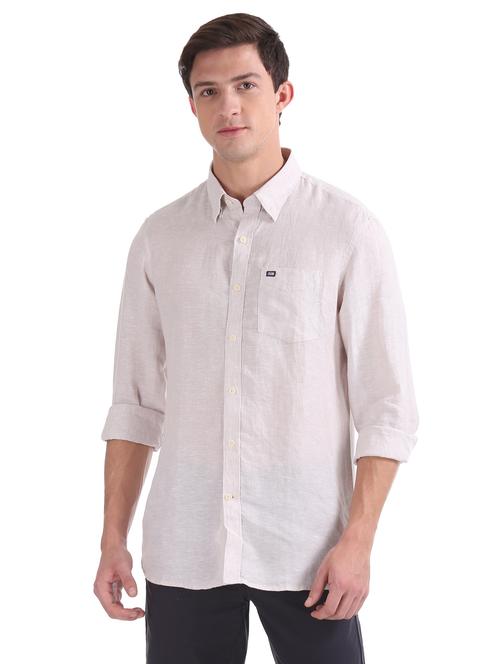 white solid casual shirt - 17617095 - Standard Image - 1
