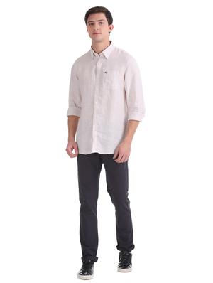 white solid casual shirt - 17617095 - Standard Image - 4