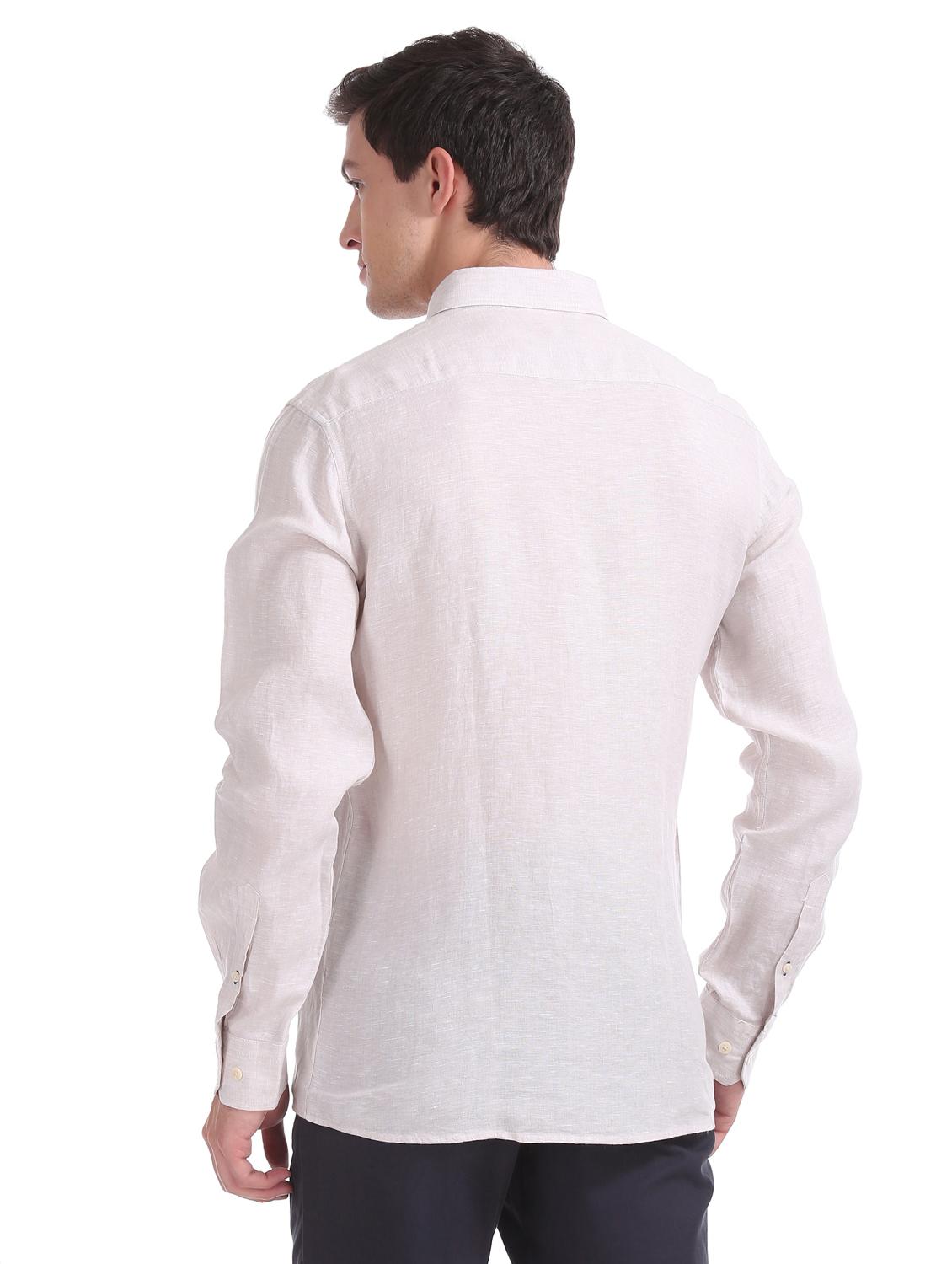 white solid casual shirt - 17617095 - Zoom Image - 3