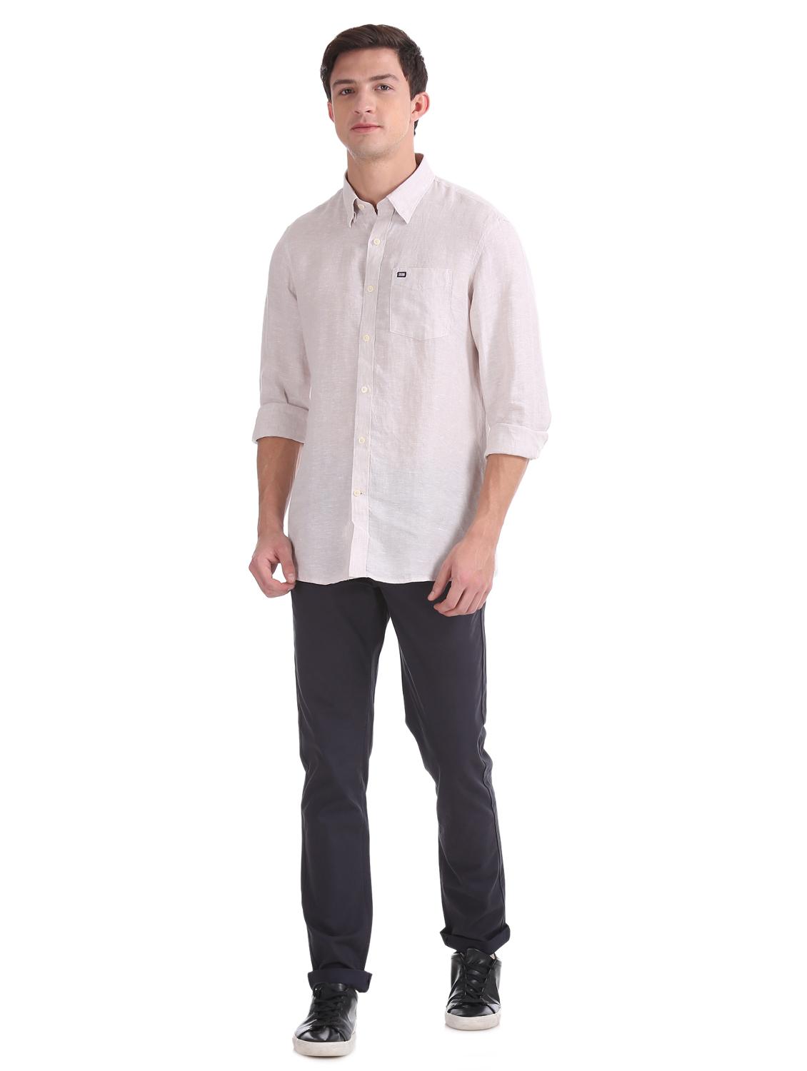 white solid casual shirt - 17617095 - Zoom Image - 4