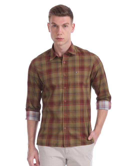green checkered casual shirt - 17617099 - Standard Image - 1