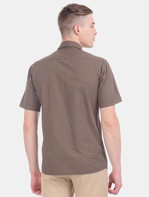 brown printed casual shirt - 17617106 - Standard Image - 3