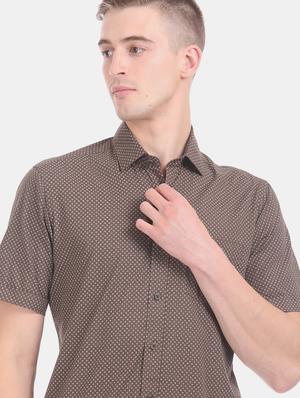 brown printed casual shirt - 17617106 - Standard Image - 5
