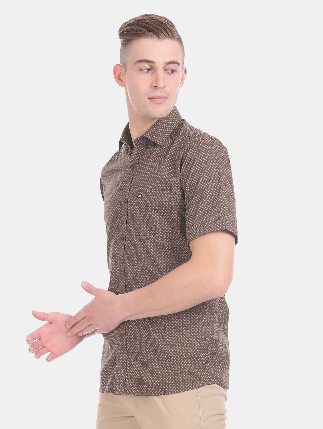 brown printed casual shirt - 17617106 - Zoom Image - 2