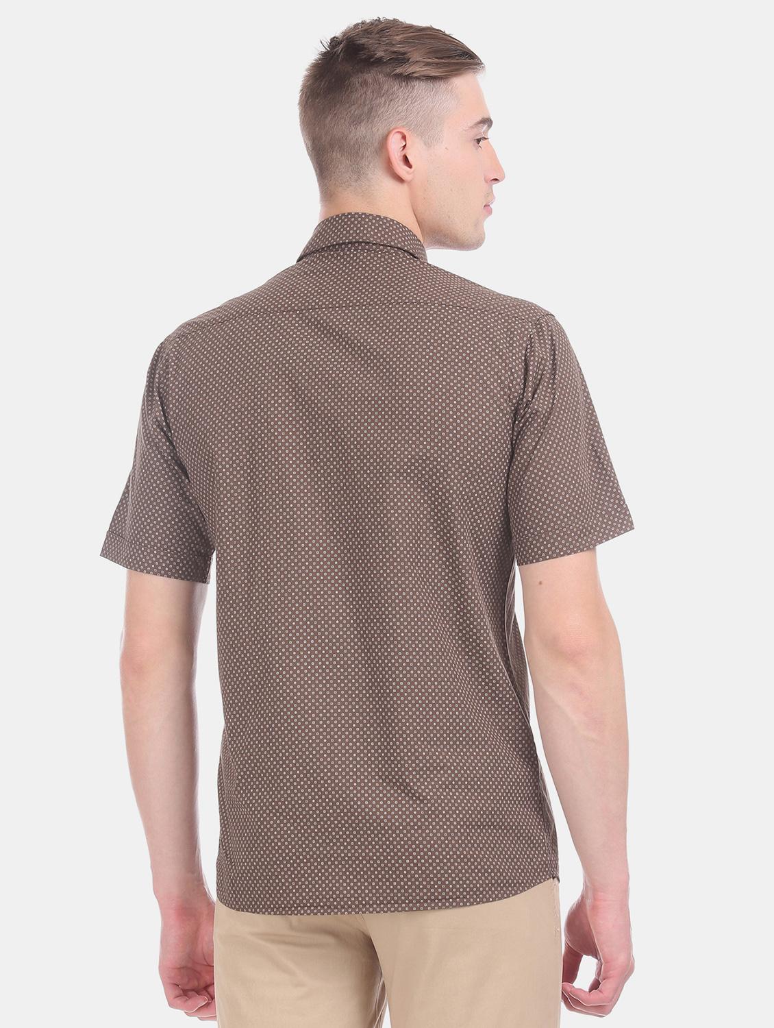 brown printed casual shirt - 17617106 - Zoom Image - 3