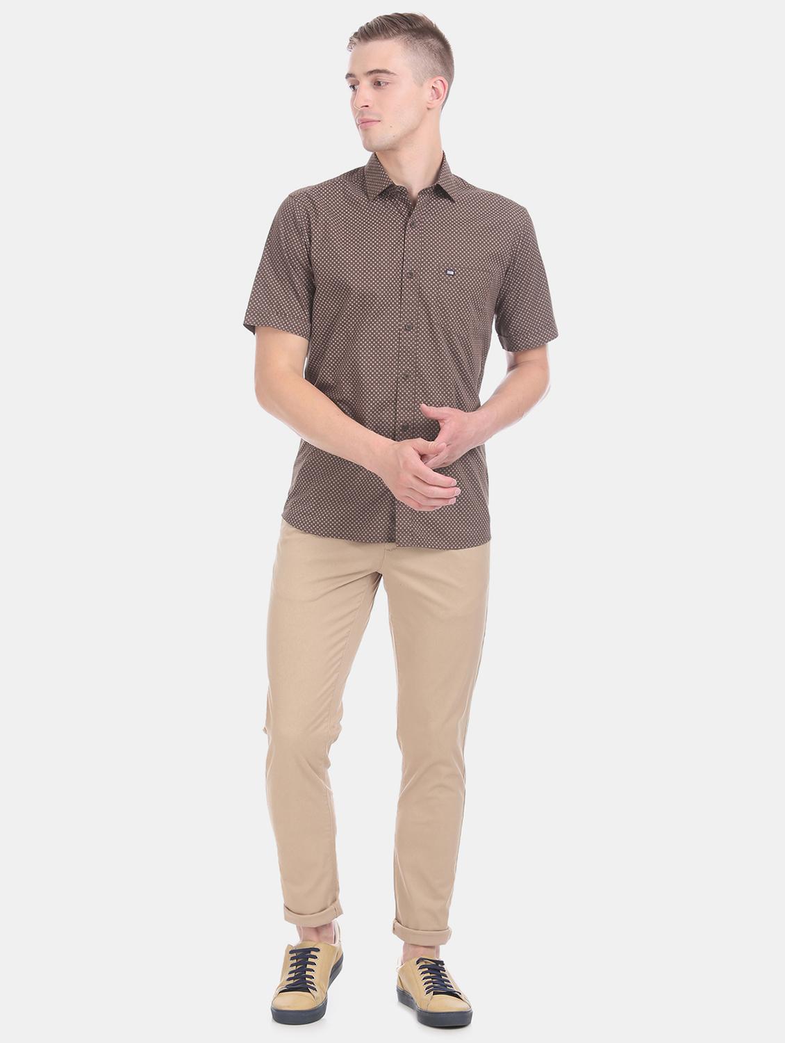 brown printed casual shirt - 17617106 - Zoom Image - 4