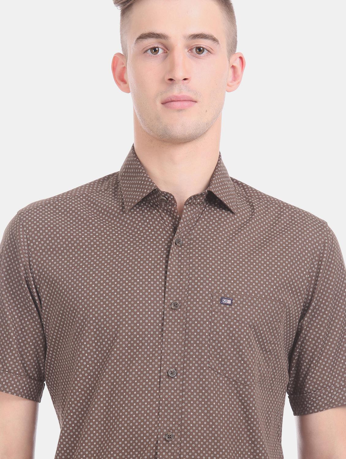 brown printed casual shirt - 17617106 - Zoom Image - 6