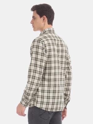 brown checkered casual shirt - 17617111 - Standard Image - 3