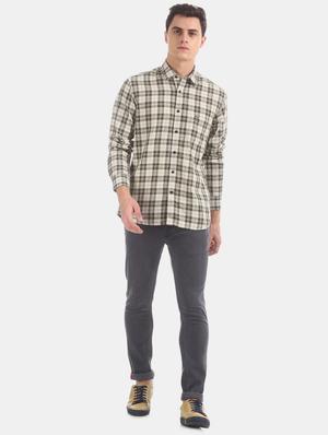 brown checkered casual shirt - 17617111 - Standard Image - 4