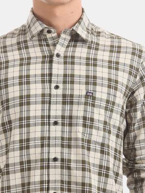 brown checkered casual shirt - 17617111 - Standard Image - 6