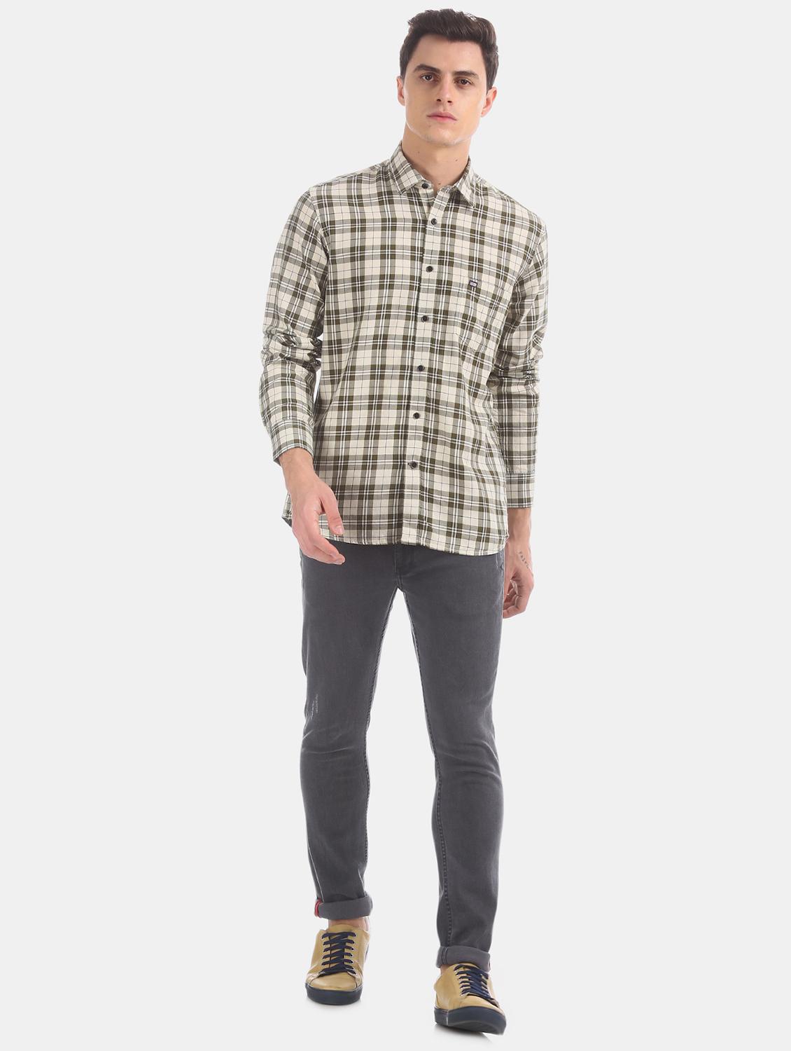 brown checkered casual shirt - 17617111 - Zoom Image - 4