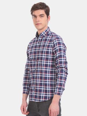 blue checkered casual shirt - 17617115 - Standard Image - 2
