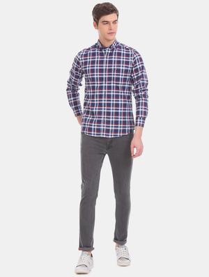 blue checkered casual shirt - 17617115 - Standard Image - 4