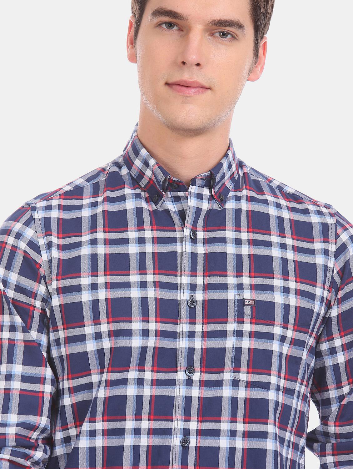 blue checkered casual shirt - 17617115 - Zoom Image - 5