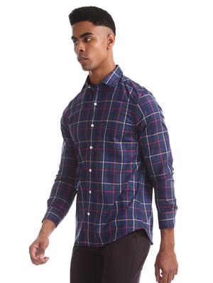 blue checkered casual shirt - 17617119 - Standard Image - 2