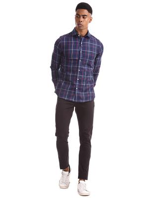 blue checkered casual shirt - 17617119 - Standard Image - 4