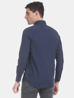 blue striped casual shirt - 17617121 - Standard Image - 3