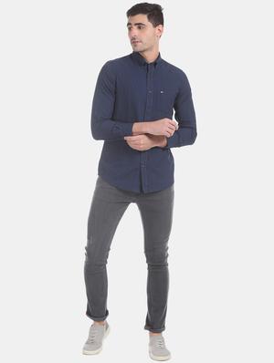 blue striped casual shirt - 17617121 - Standard Image - 4