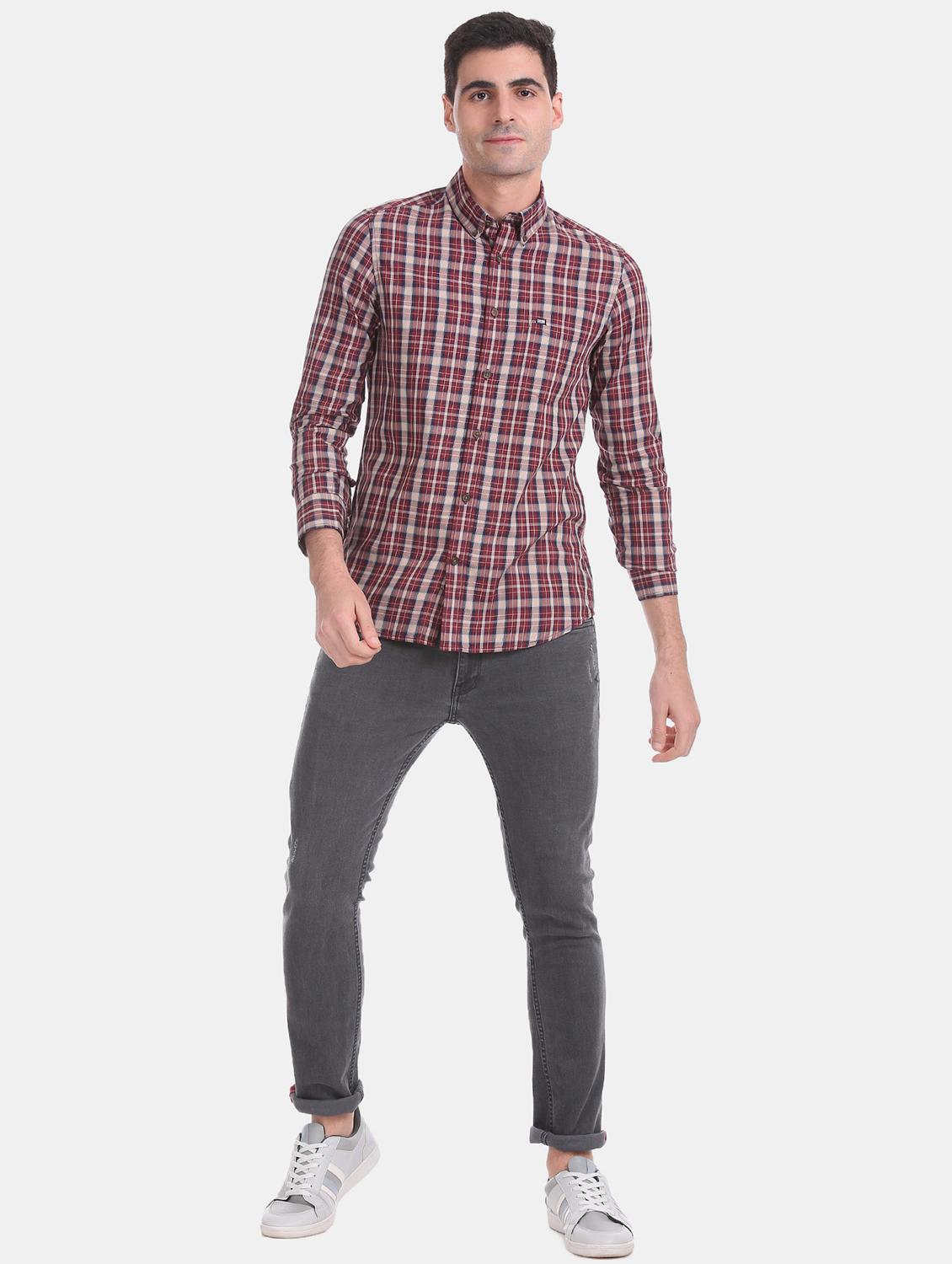 red checkered casual shirt - 17617126 - Zoom Image - 4