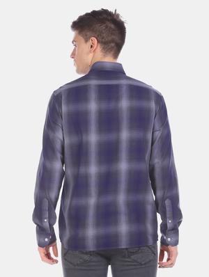blue checkered casual shirt - 17617133 - Standard Image - 3