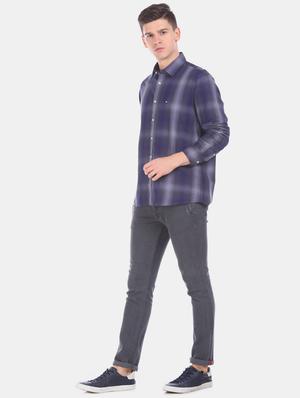 blue checkered casual shirt - 17617133 - Standard Image - 4