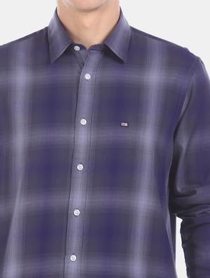 blue checkered casual shirt - 17617133 - Standard Image - 5