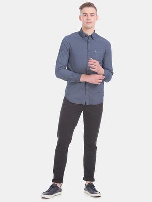 blue printed casual shirt - 17617135 - Standard Image - 4