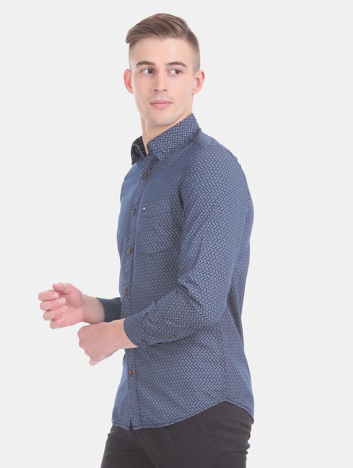blue printed casual shirt - 17617135 - Zoom Image - 2