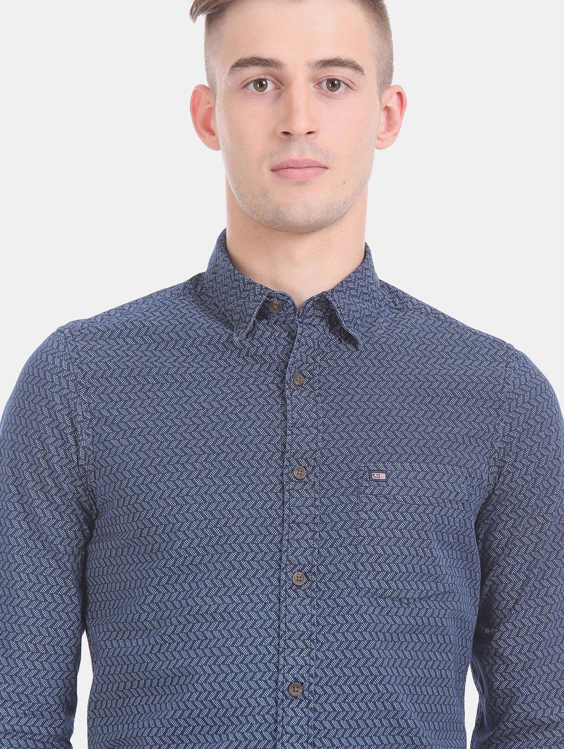 blue printed casual shirt - 17617135 - Zoom Image - 5