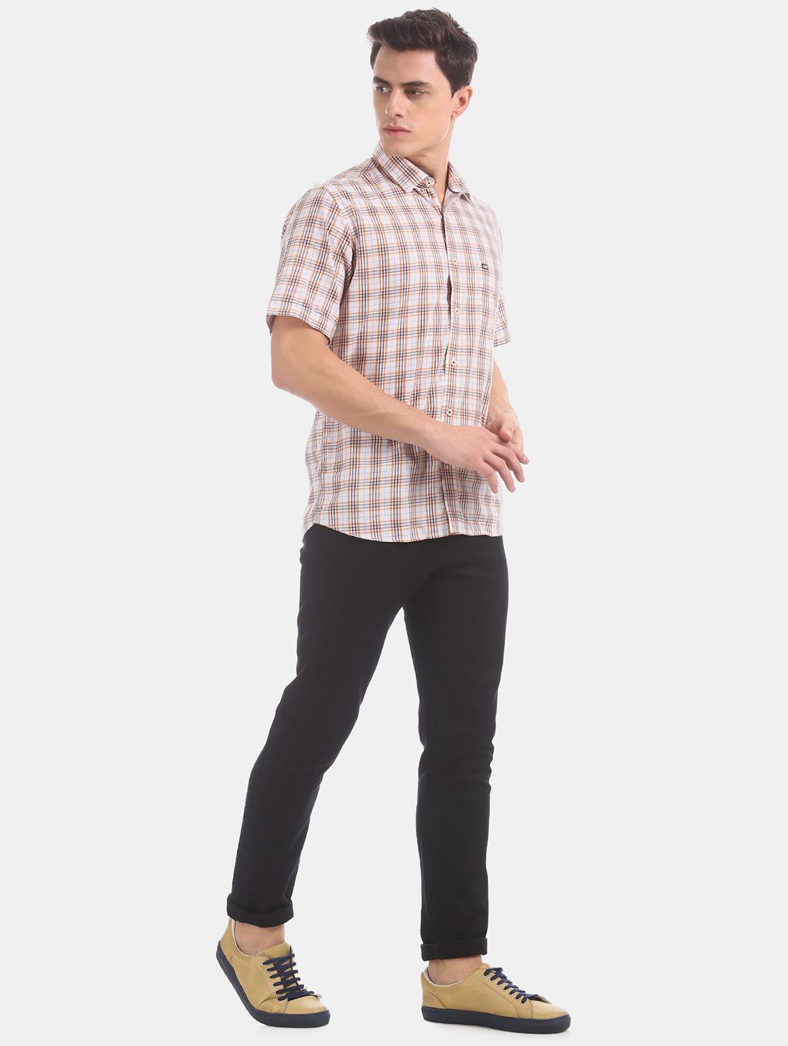 beige checkered casual shirt - 17617144 - Zoom Image - 4