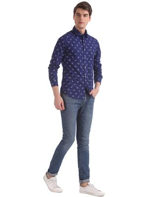blue printed casual shirt - 17617145 - Standard Image - 4